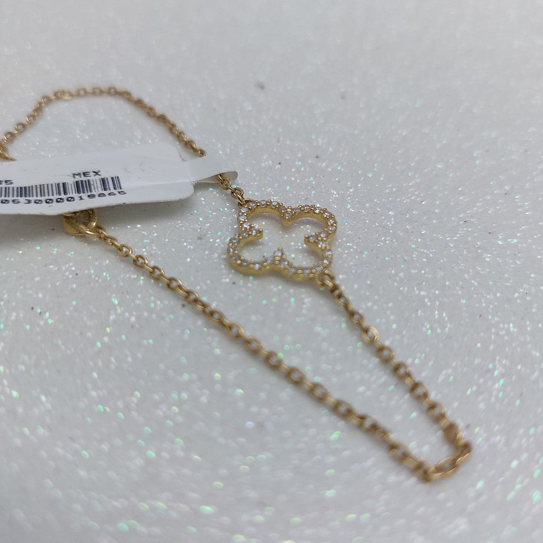 PULSERA TEJIDO ESPECIAL C CIRCONIAS 14K 18 CM 1.8 GR (NUEVO)