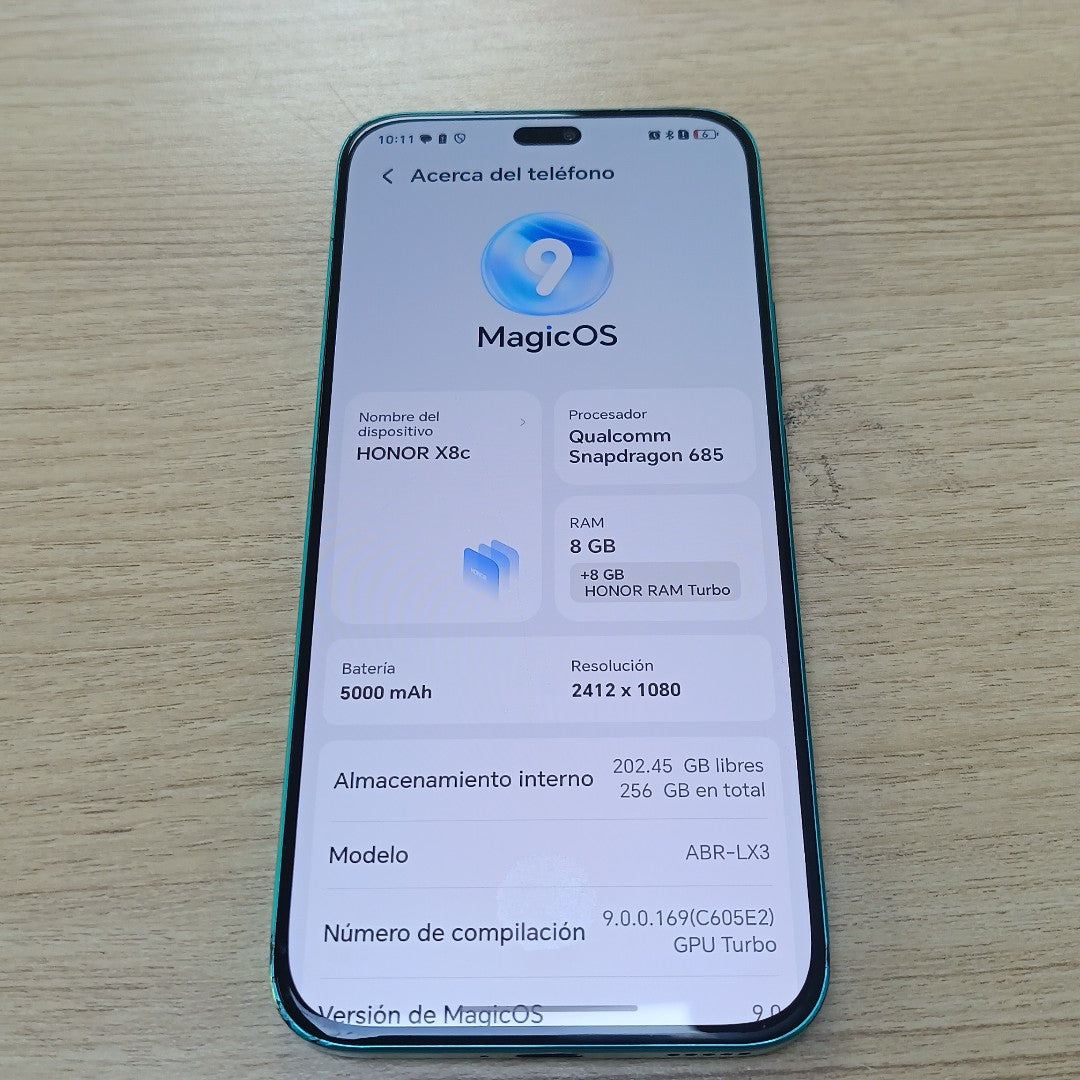 CELULAR HONOR X8C ABR-LX3 (2025) 256 GB 8 GB RAM (SEMINUEVO)