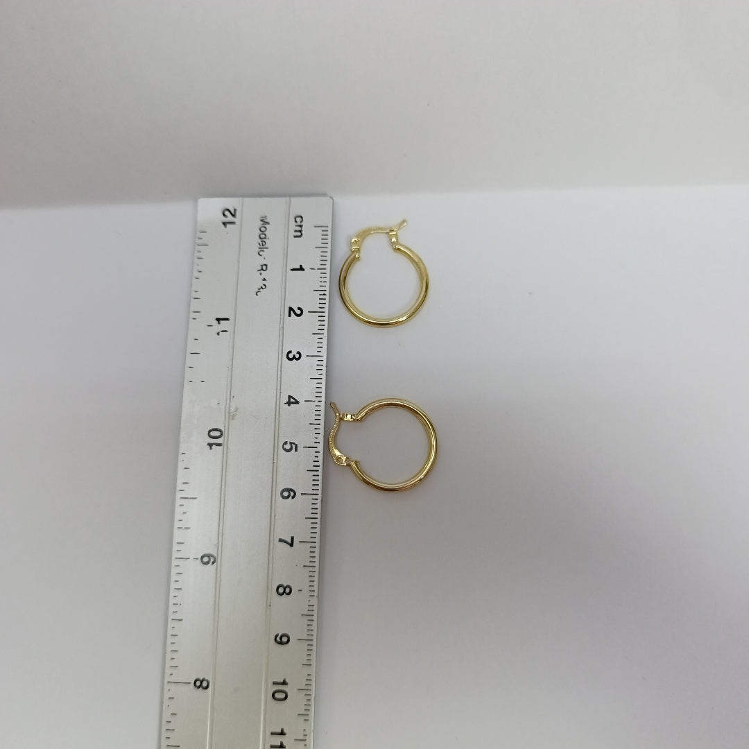ARETES TEJIDO ARRACADAS LISAS 14K 1.2 GR (NUEVO)