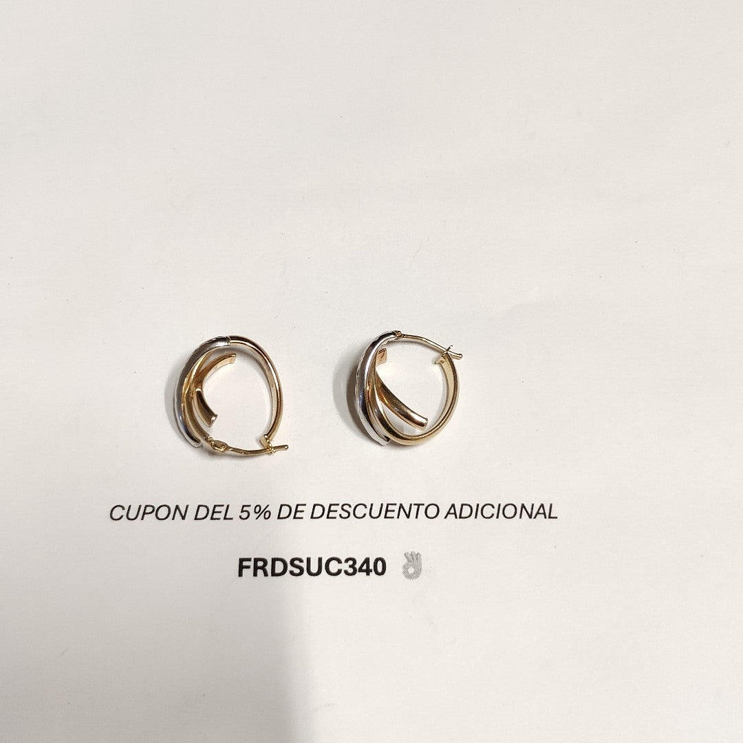 ARRACADAS PAR ORO,ORO COMBINADO 10 K 2,60 GRMS (SEMINUEVO)