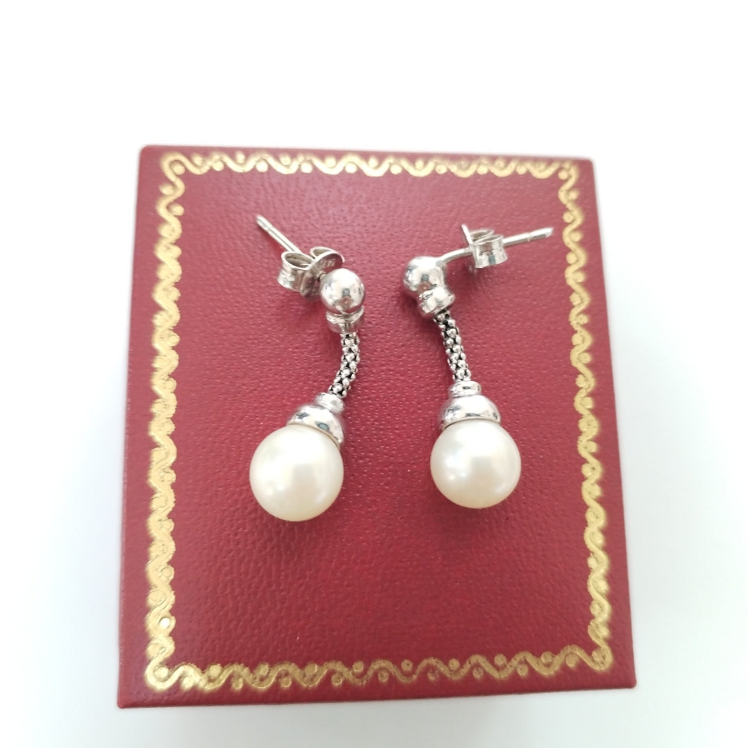 BROQUELES PAR ORO, ORO BLANCO 14 K 3.6 GRMS (SEMINUEVO)