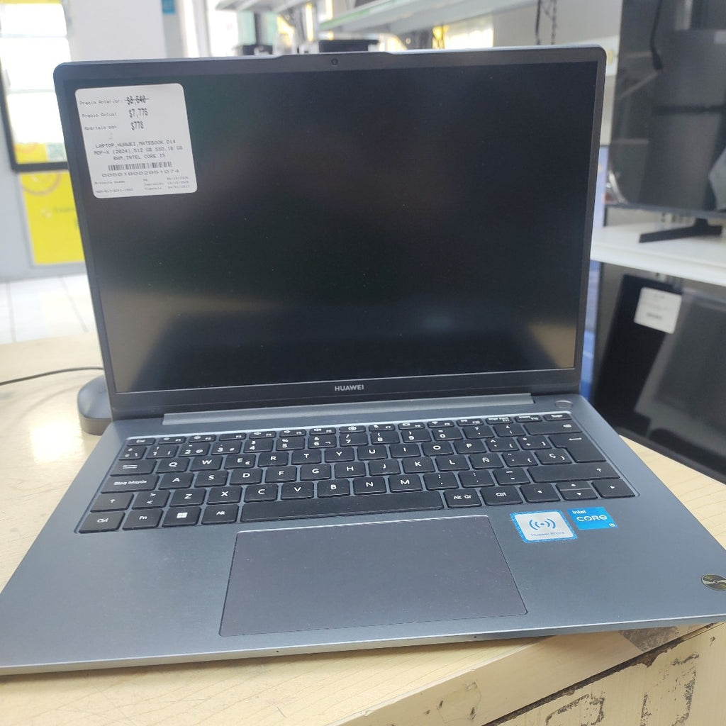 LAPTOP HUAWEI MATEBOOK D14 MDF-X (2024) 512 GB SSD 16 GB RAM (SEMINUEVO)