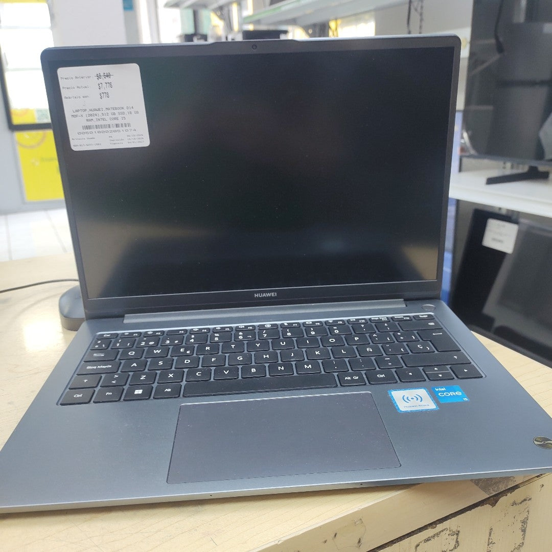 LAPTOP HUAWEI MATEBOOK D14 MDF-X (2024) 512 GB SSD 16 GB RAM (SEMINUEVO)