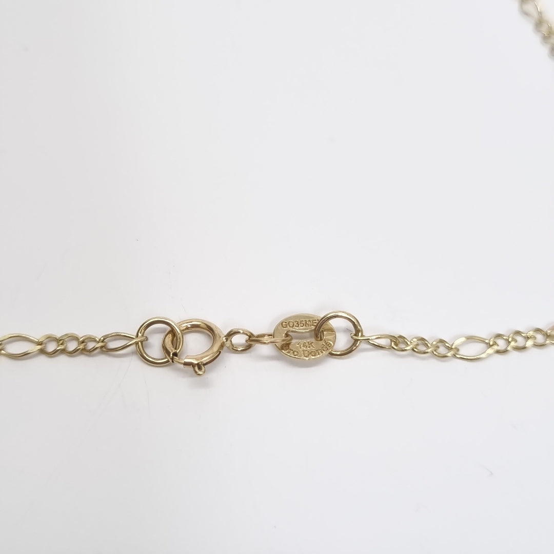 CADENA GARGANTILLA 3X1 CON ESFERAS COMBINADAS 14K 45 CM 3.1 GR (NUEVO)