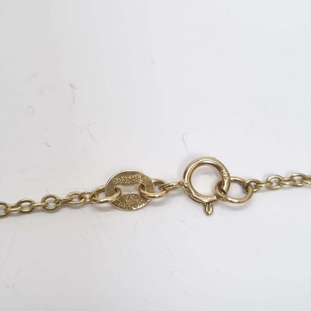 PULSERA ESPECIAL C MARIPOSAS 14K 18 CM 1.7 GR (NUEVO)
