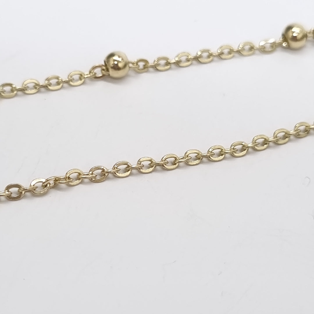 PULSERA TEJIDO ESPECIAL C CORAZONES 14K 18 CM 1.7 GR (NUEVO)