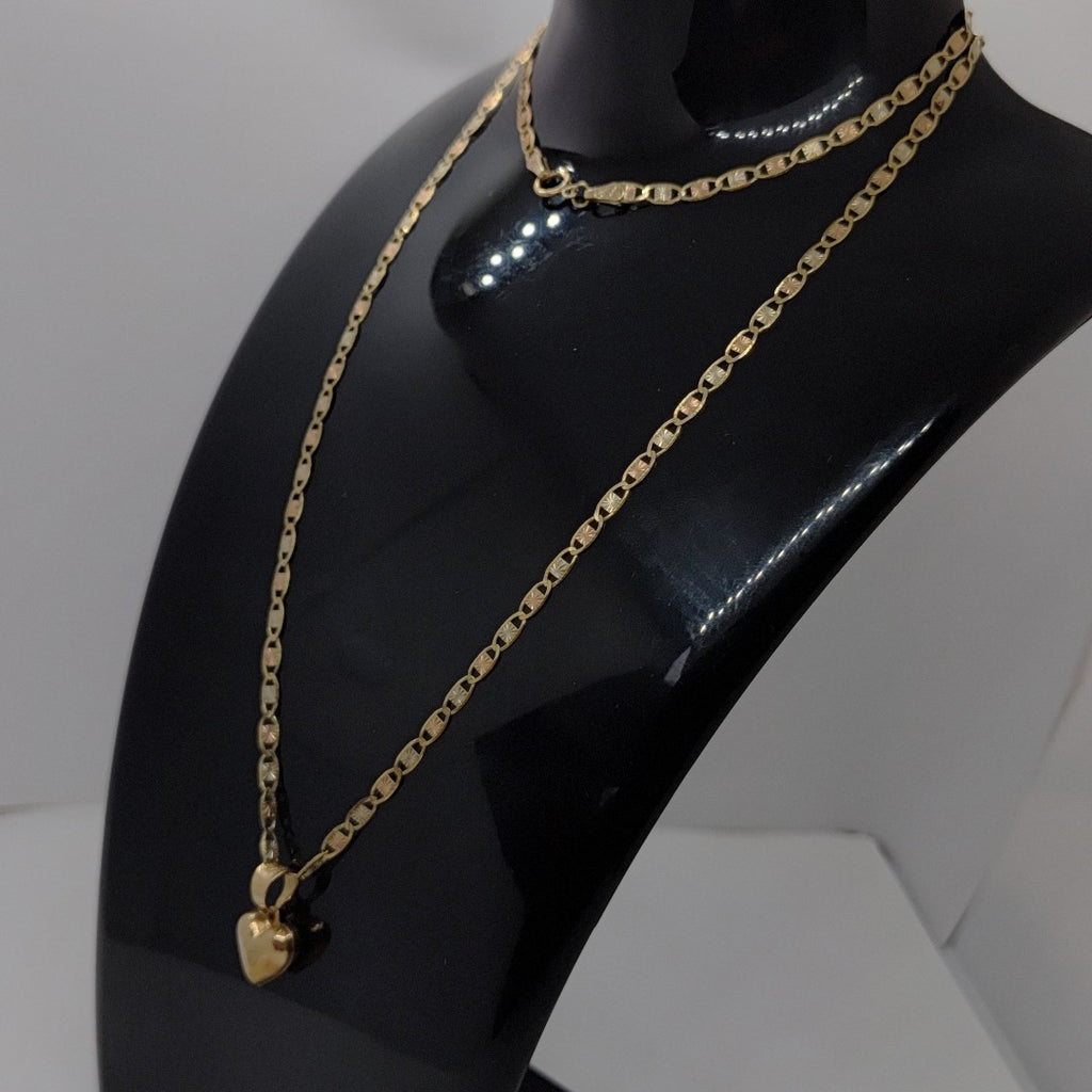CADENA, DIJE ORO COMBINADO 10 K 5 GRMS (SEMINUEVO)
