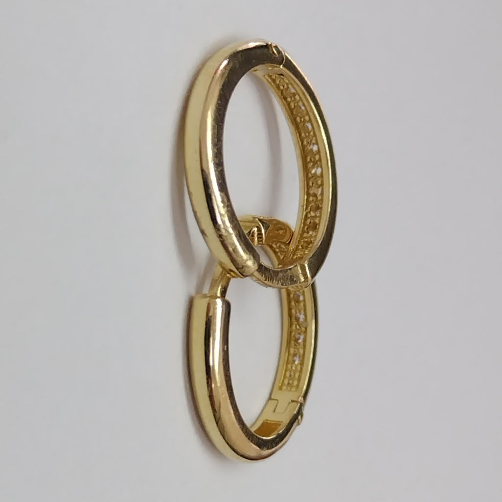 ARETES HUGGIES C CIRCONIA 14K 1.7 GR (NUEVO)