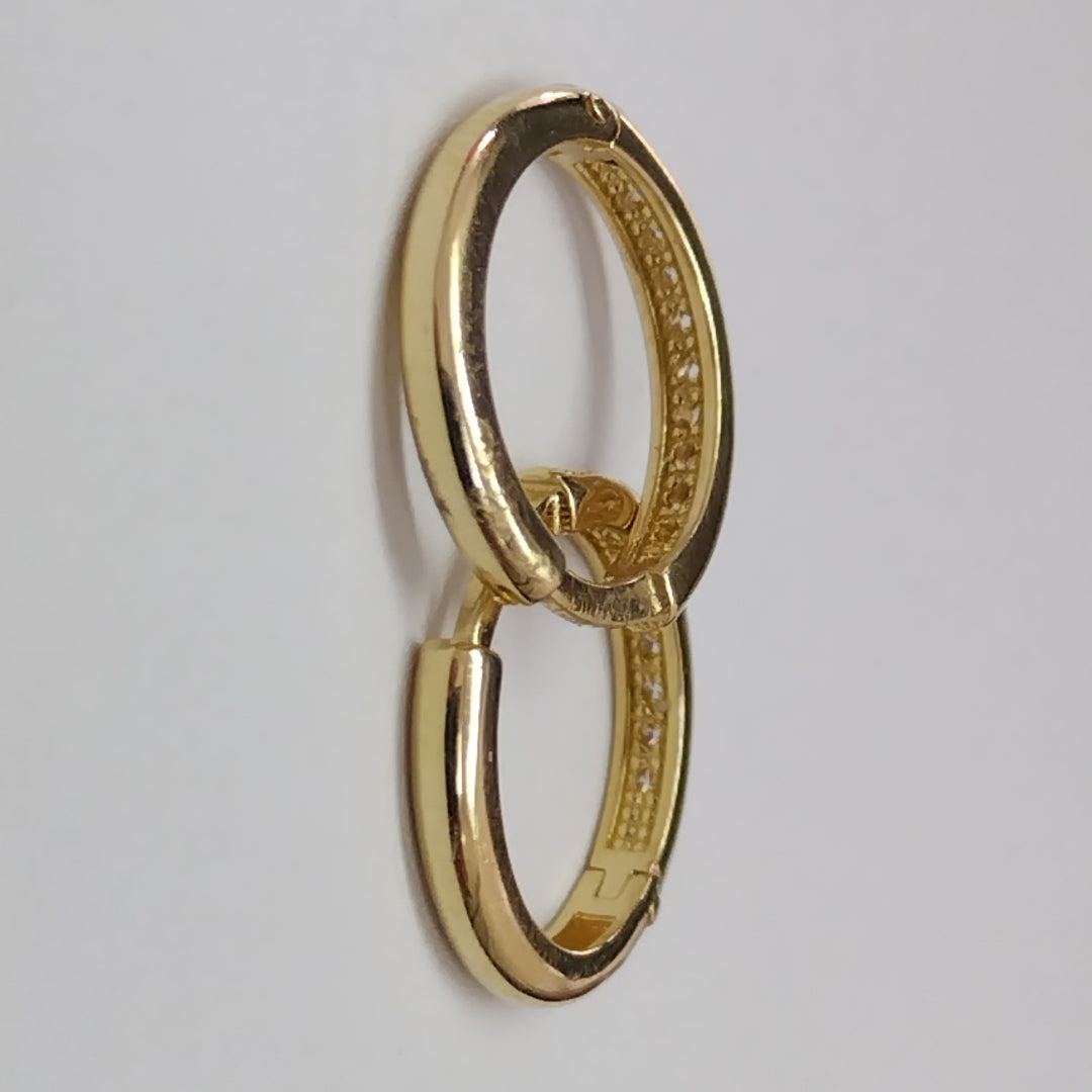 ARETES HUGGIES C CIRCONIA 14K 1.7 GR (NUEVO)