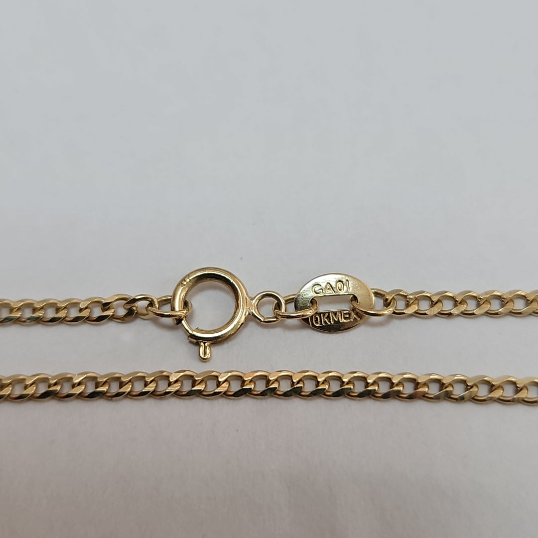 CADENAS TEJIDO BARBADA ORO 10K 55 CM 3.8 GR (NUEVO)