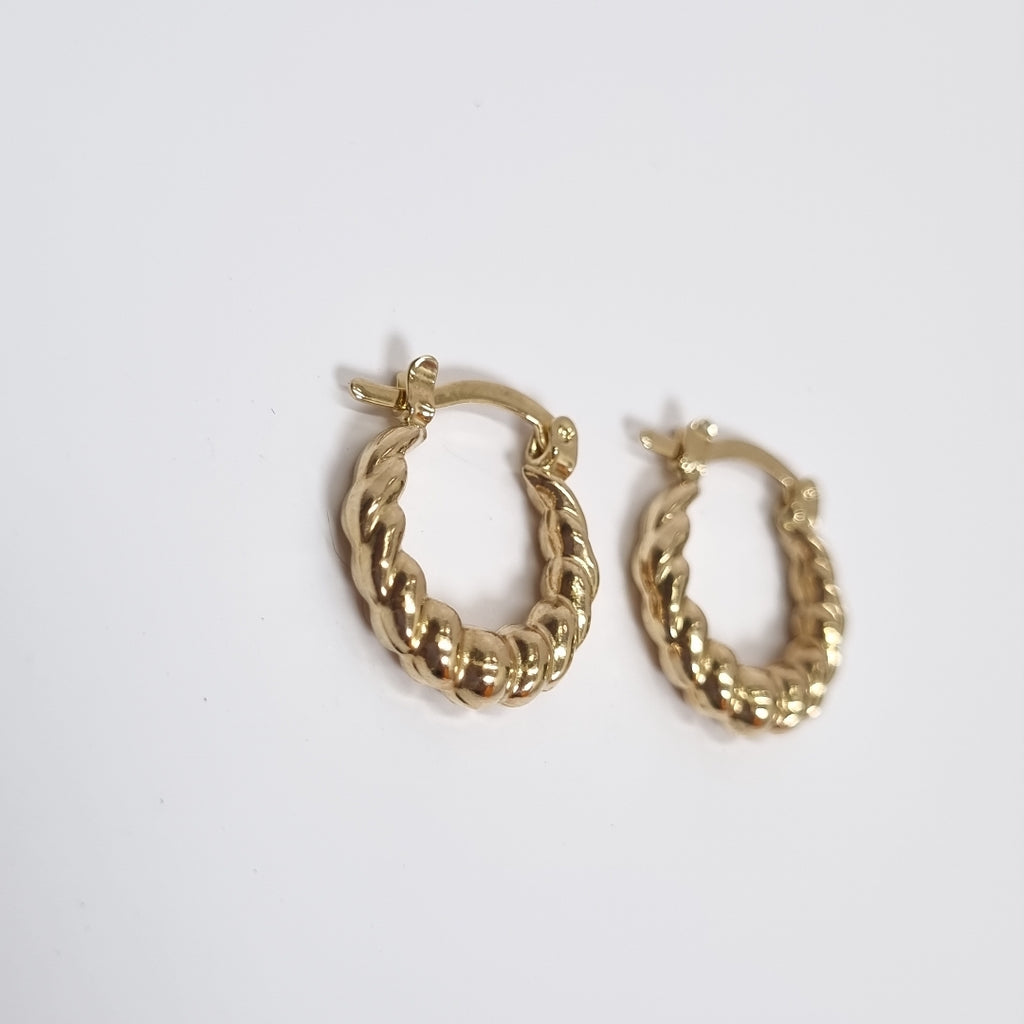 ARETES ARRACADAS TZL HUECAS 14K 1.5 GR (NUEVO)