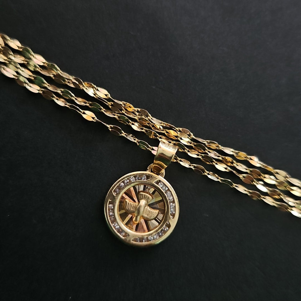 CADENA, MEDALLA RELIGIOSA ORO 10 K 1.1 GRMS (SEMINUEVO)