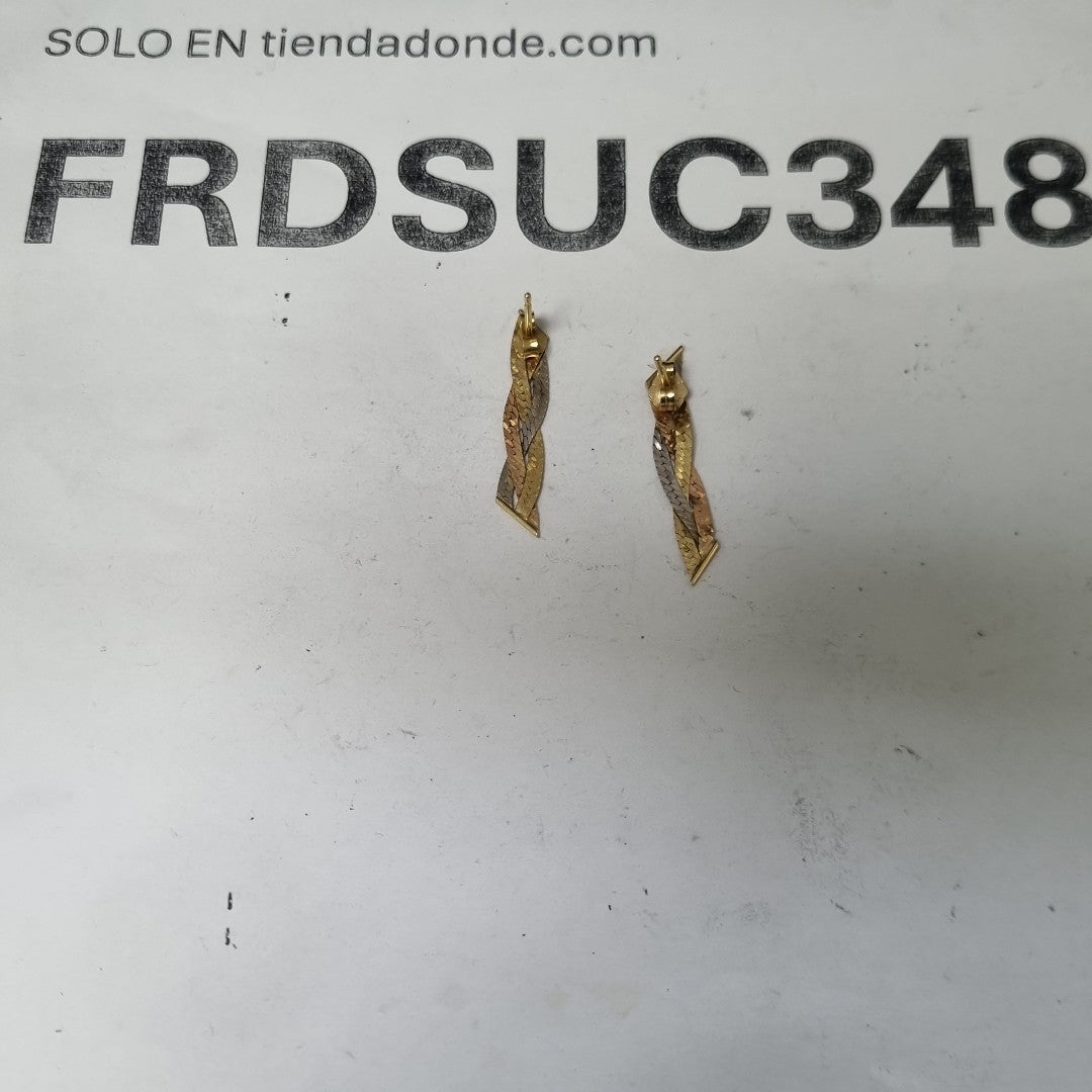 ARETES PAR ORO COMBINADO 14 K 1,50 GRMS (SEMINUEVO)