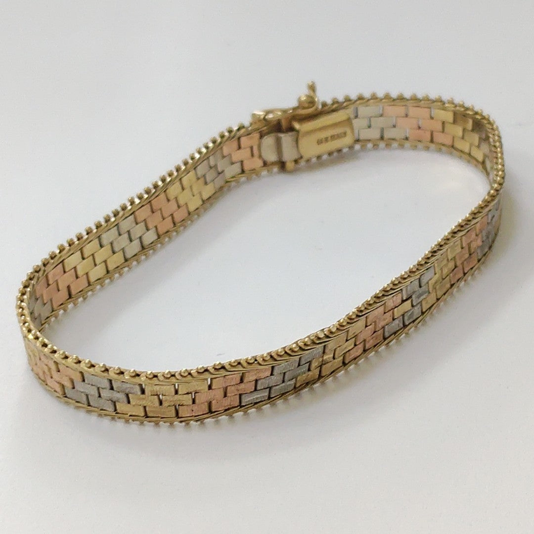 PULSERA ORO COMBINADO 14 K 12,90 GRMS (SEMINUEVO)