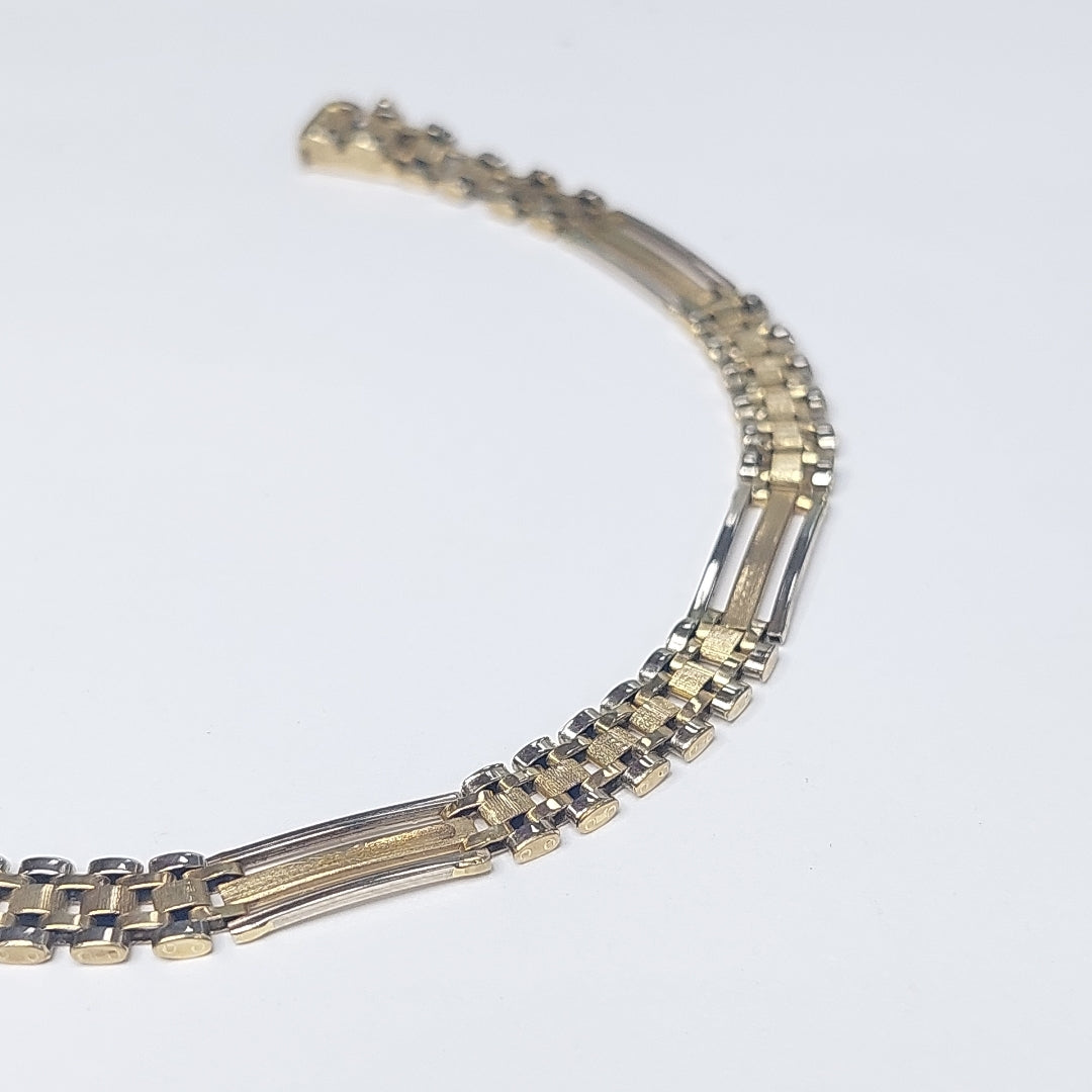 PULSERA ORO COMBINADO 14 K 8,60 GRMS (SEMINUEVO)