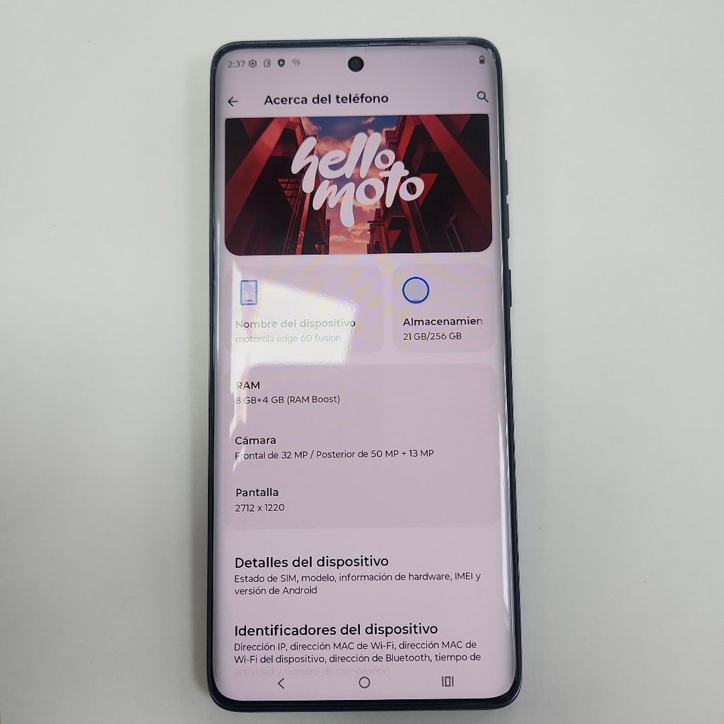 CELULAR MOTOROLA EDGE 60 FUSION XT2503-1 (2025) 256 GB 8 GB RAM (SEMINUEVO)