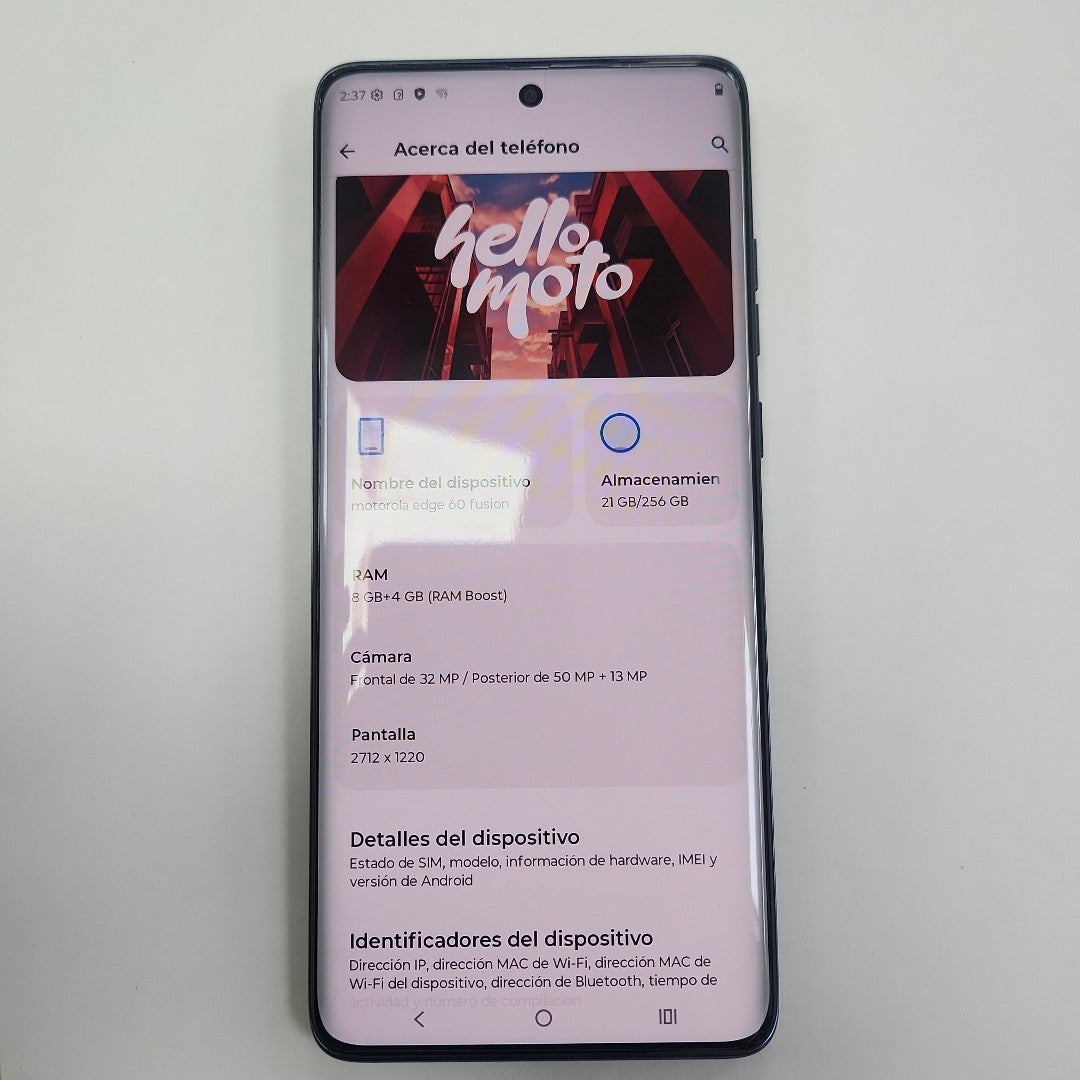 CELULAR MOTOROLA EDGE 60 FUSION XT2503-1 (2025) 256 GB 8 GB RAM (SEMINUEVO)