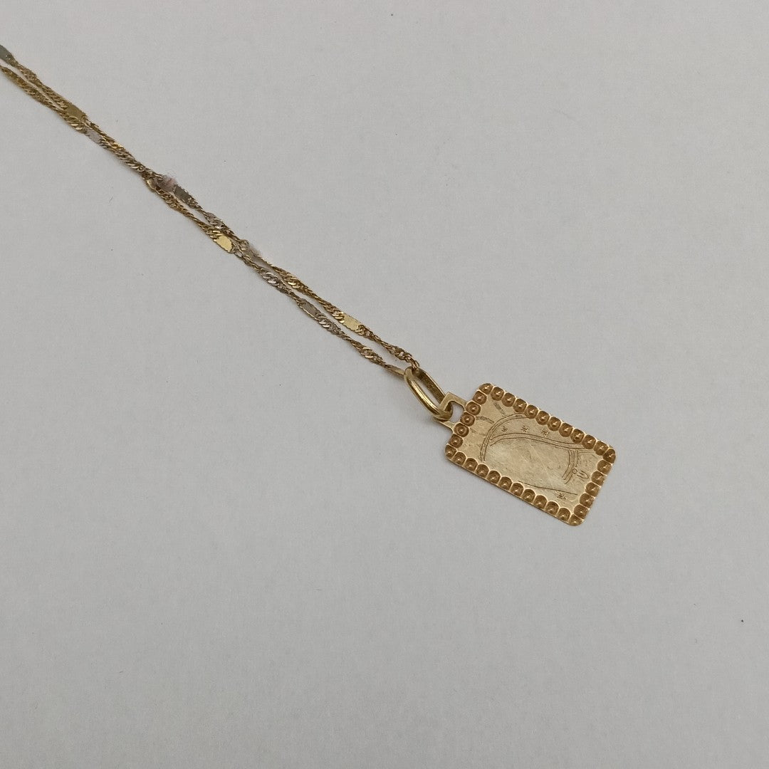 CADENA, MEDALLA RELIGIOSA ORO 14 K 1.5 GRMS (SEMINUEVO)