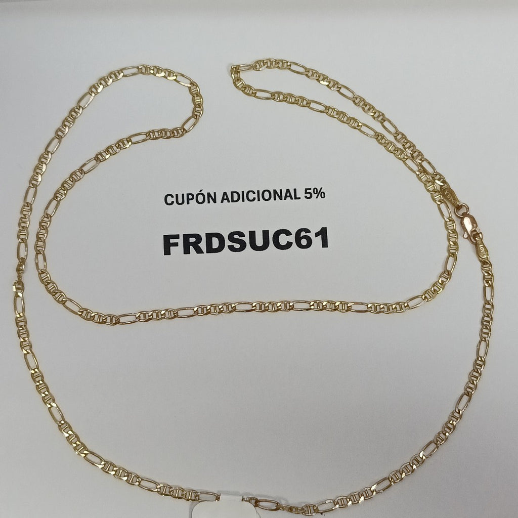 CADENAS TEJIDO FIGARO GUCHI ORO 10K 60 CM 5.3 GR (NUEVO)