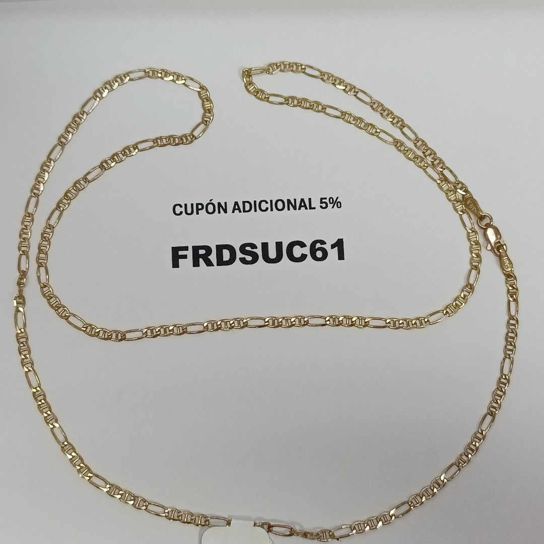CADENAS TEJIDO FIGARO GUCHI ORO 10K 60 CM 5.3 GR (NUEVO)