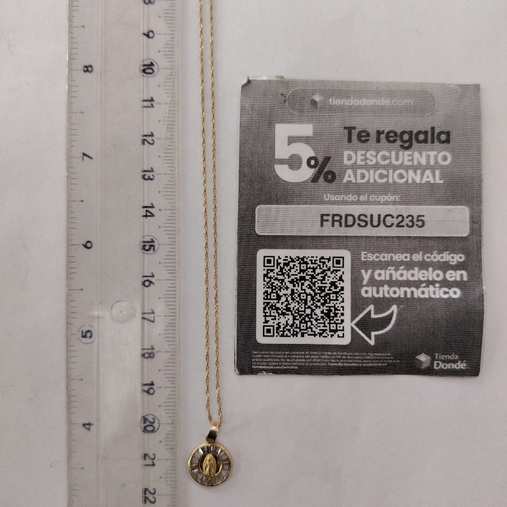 CADENA, MEDALLA RELIGIOSA ORO 10 K 1.7 GRMS (SEMINUEVO)