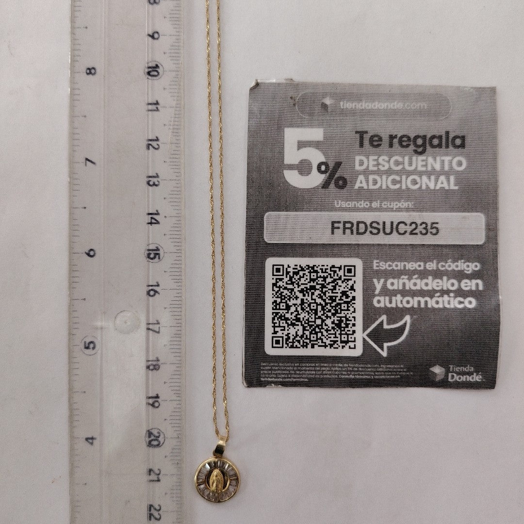 CADENA, MEDALLA RELIGIOSA ORO 10 K 1.7 GRMS (SEMINUEVO)