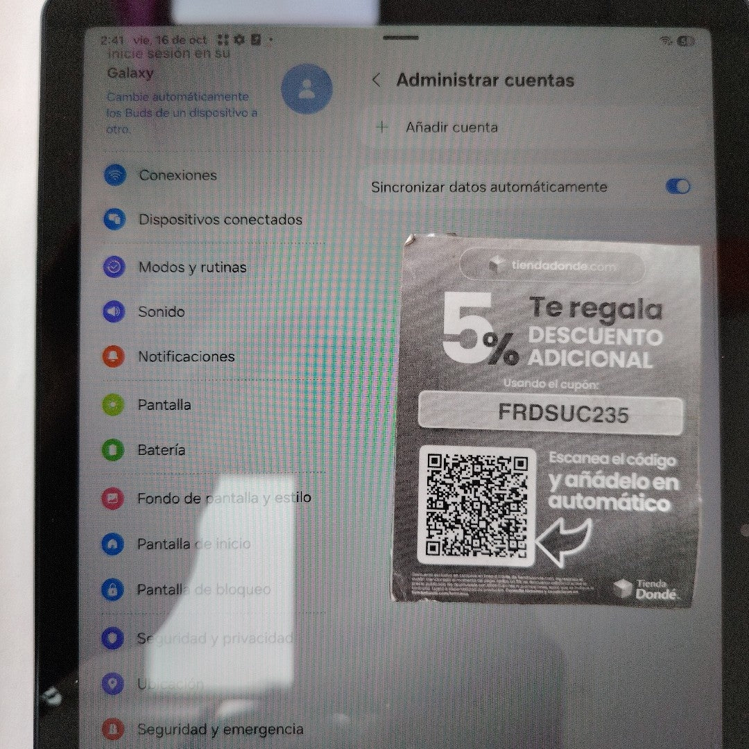 TABLETA SAMSUNG GALAXY TAB A11+ SM-X230 (2025) 128 GB 6 GB RAM (SEMINUEVO)