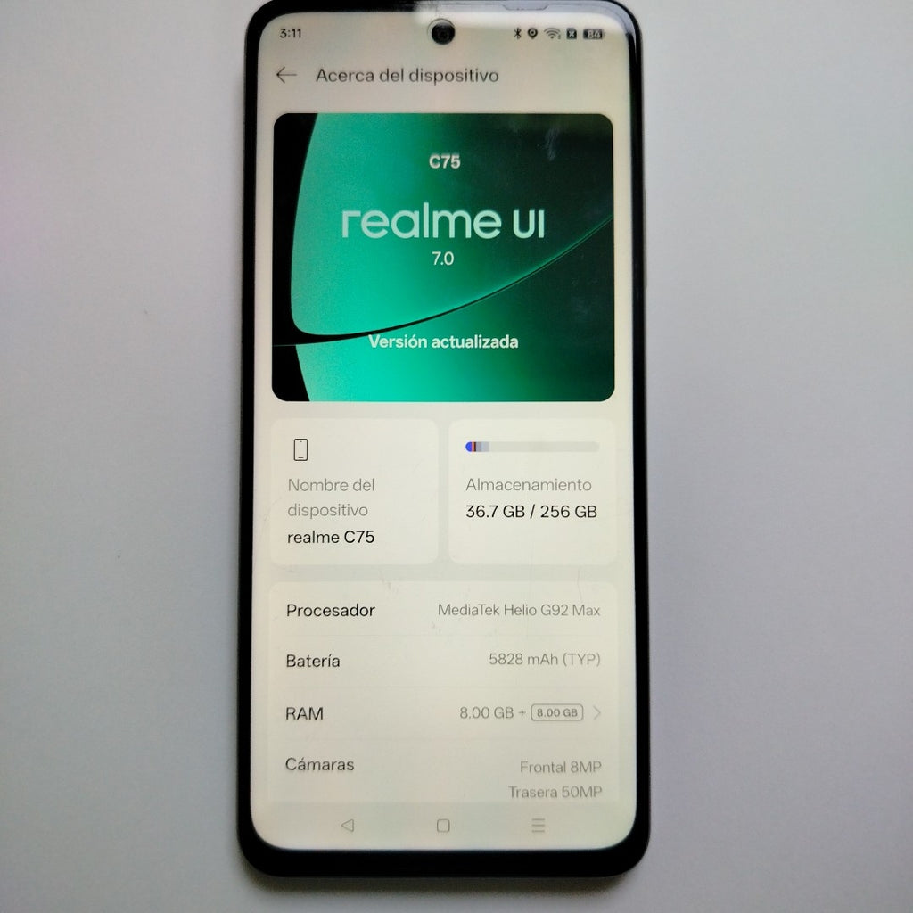 CELULAR REALME C75 RMX3941 (2025) 256 GB 8 GB RAM (SEMINUEVO)
