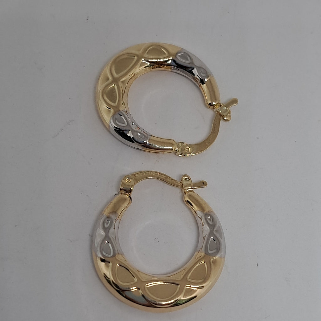 ARETES ARRACADAS COMBINADAS CON INFINITO 14K 2.3 GR (NUEVO)
