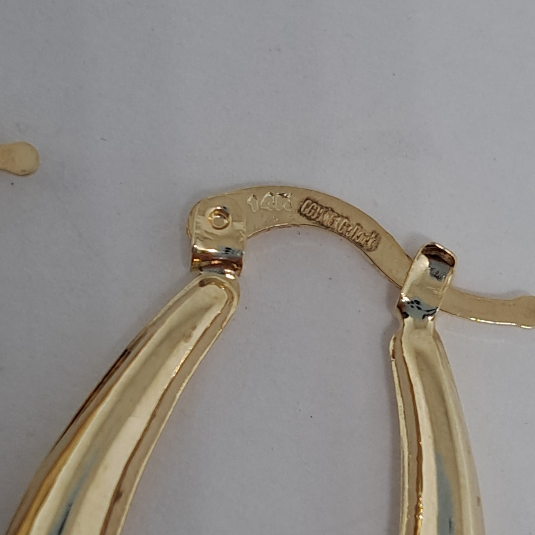 ARETES ARRACADAS ESTRIADAS 14K 2.6 GR (NUEVO)