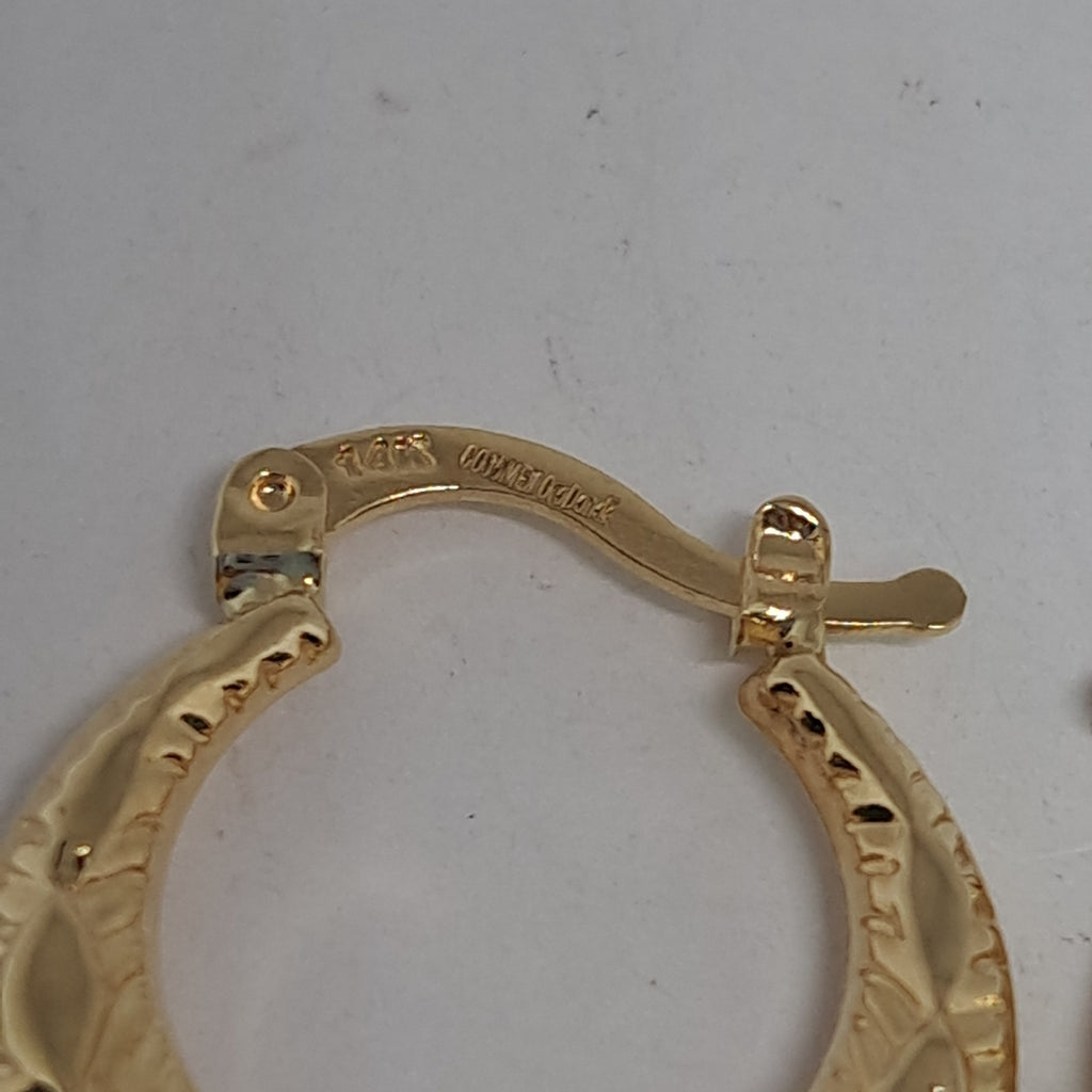 ARETES ARRACADAS HUECAS 14K 1.8 GR (NUEVO)