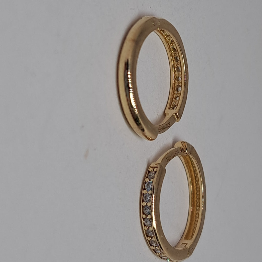 ARETES ARRACADA C CIRCONIAS 14K 1.6 GR (NUEVO)