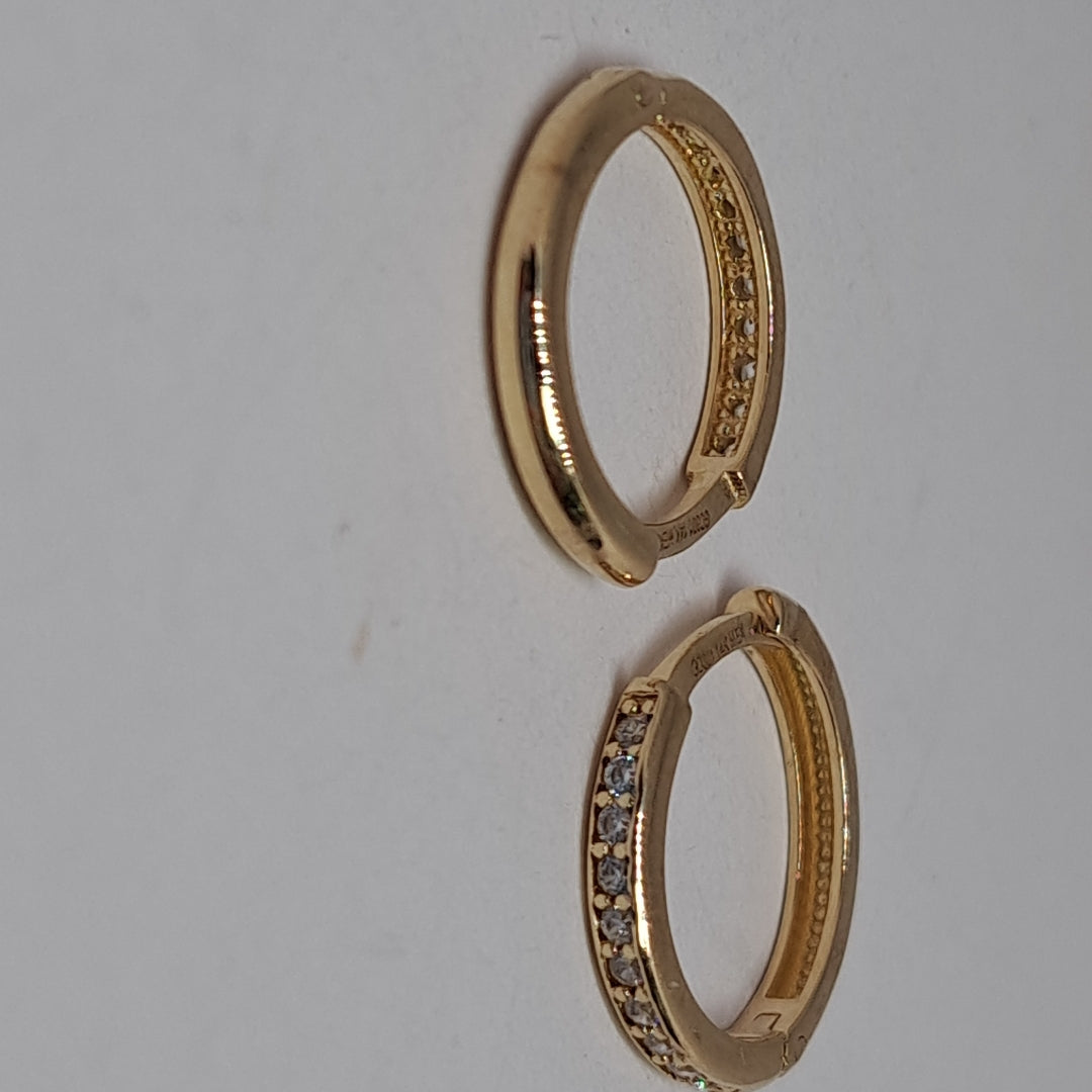 ARETES ARRACADA C CIRCONIAS 14K 1.6 GR (NUEVO)