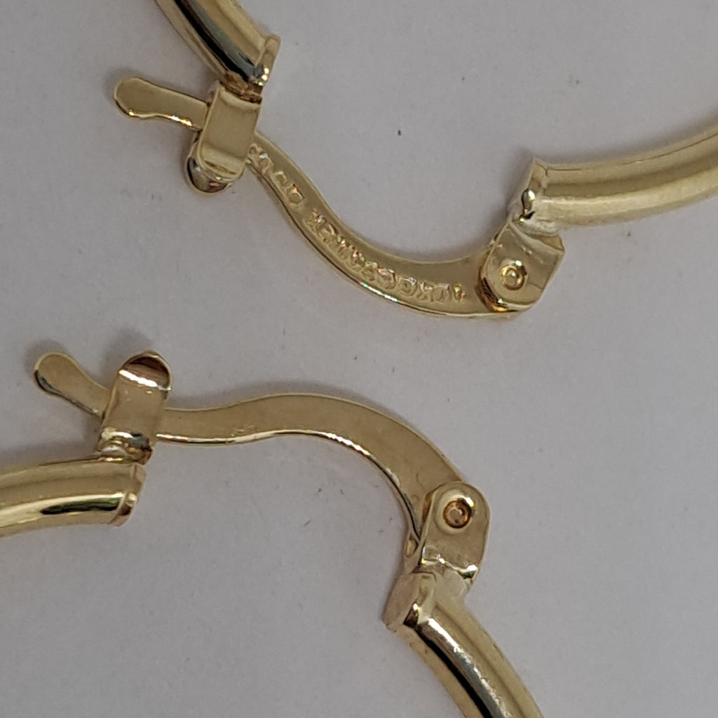 ARETES TEJIDO ARRACADAS LISAS 14K 1.5 GR (NUEVO)