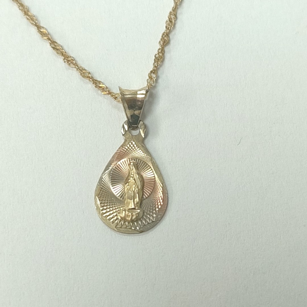 CADENA, MEDALLA RELIGIOSA ORO 8 K 1.4 GRMS (SEMINUEVO)