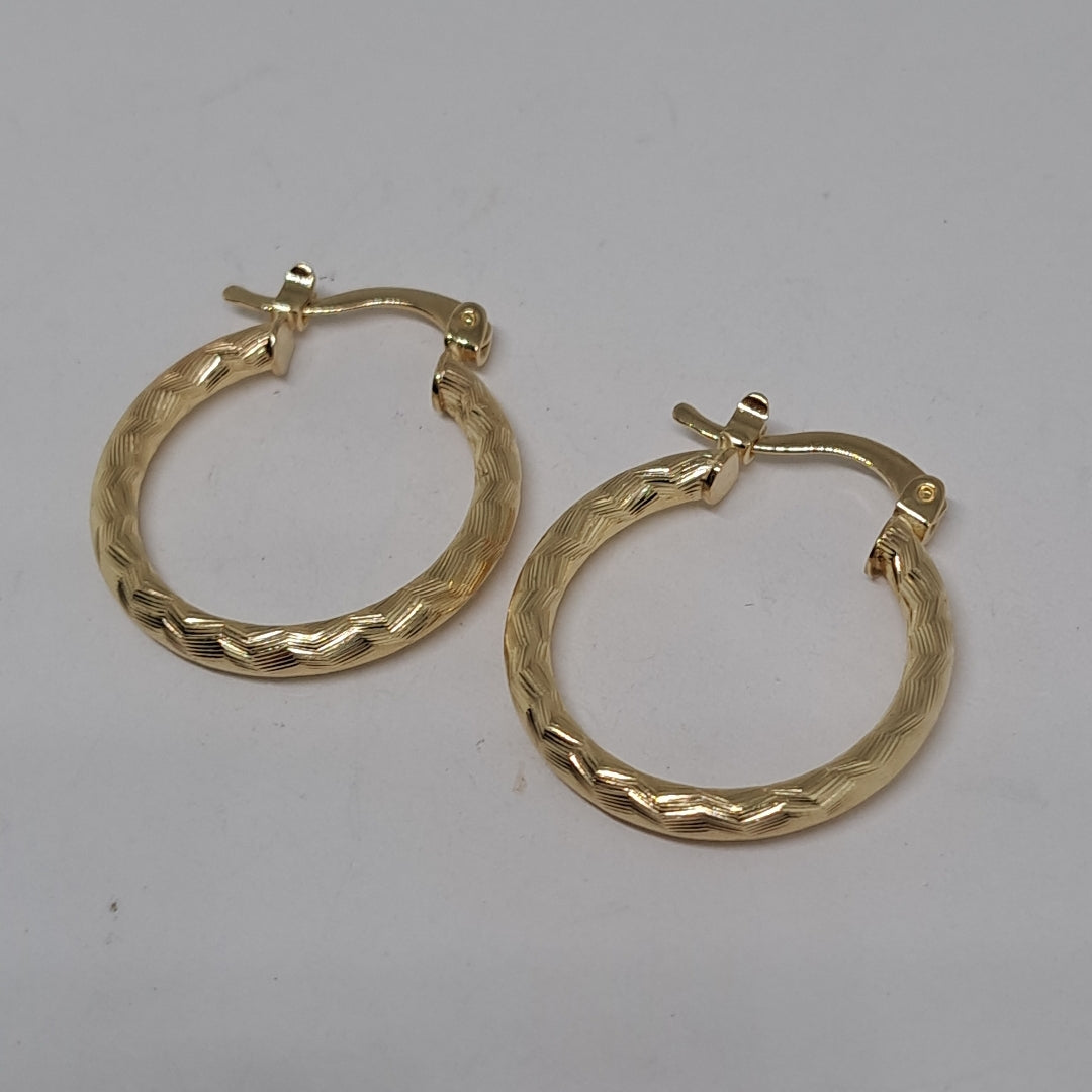 ARETES ARRACADAS LABRADAS 14K 2 GR (NUEVO)