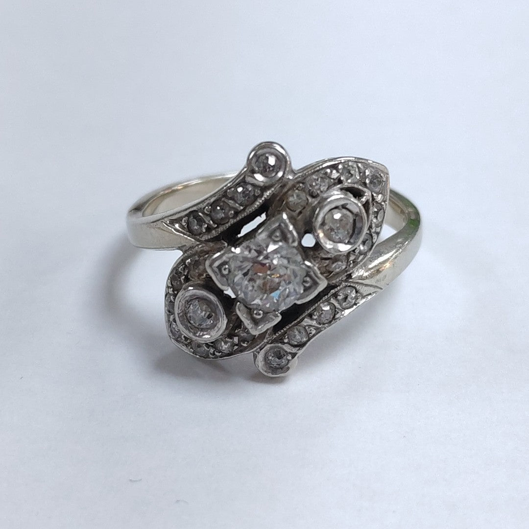 ANILLO ORO BLANCO 14 K 6.7 GRMS (SEMINUEVO)