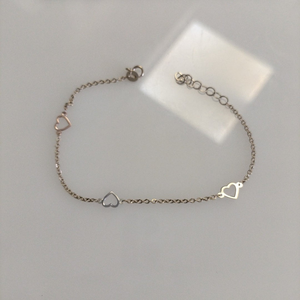 PULSERA ESPECIAL CON CORAZONES 10K 18 CM 1.2 GR (NUEVO)