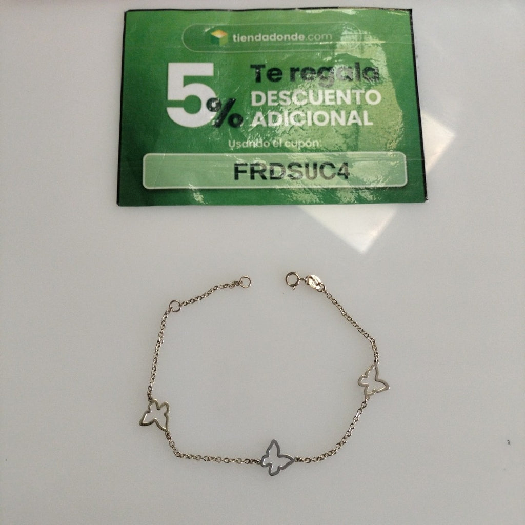 PULSERA ESPECIAL C MARIPOSAS 14K 18 CM 1.7 GR (NUEVO)