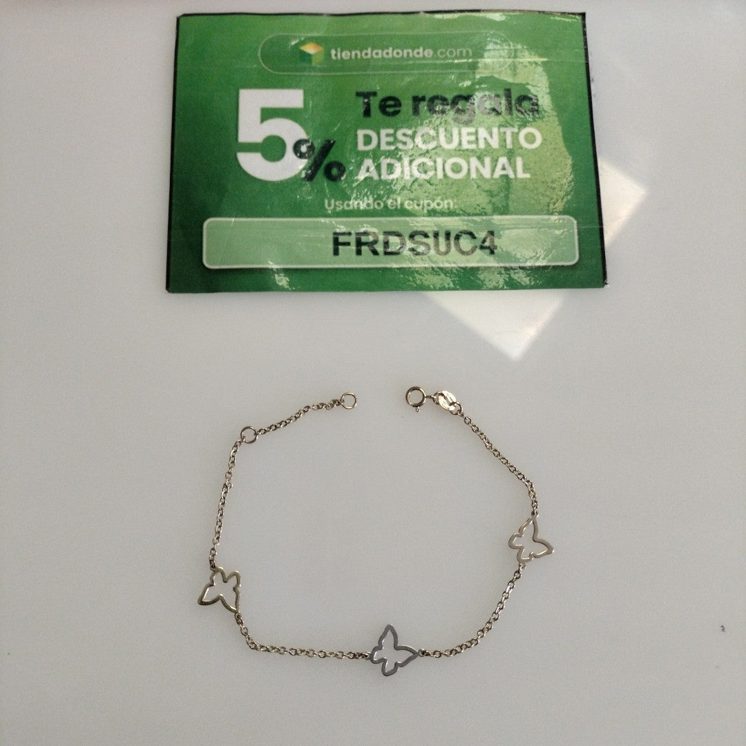 PULSERA ESPECIAL C MARIPOSAS 14K 18 CM 1.7 GR (NUEVO)