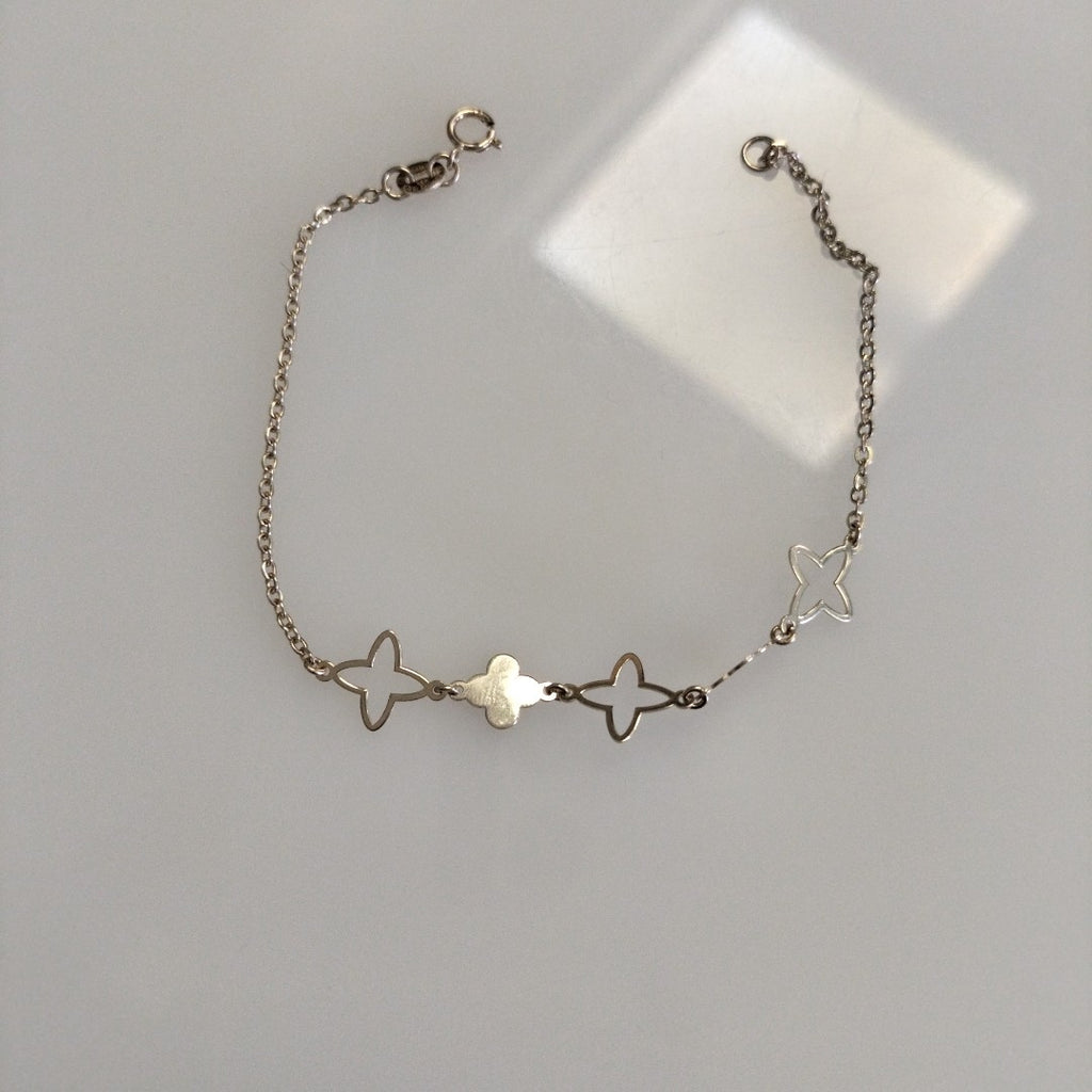 PULSERA TEJIDO ESP CON TREBOL 14K 18 CM 1.5 GR (NUEVO)
