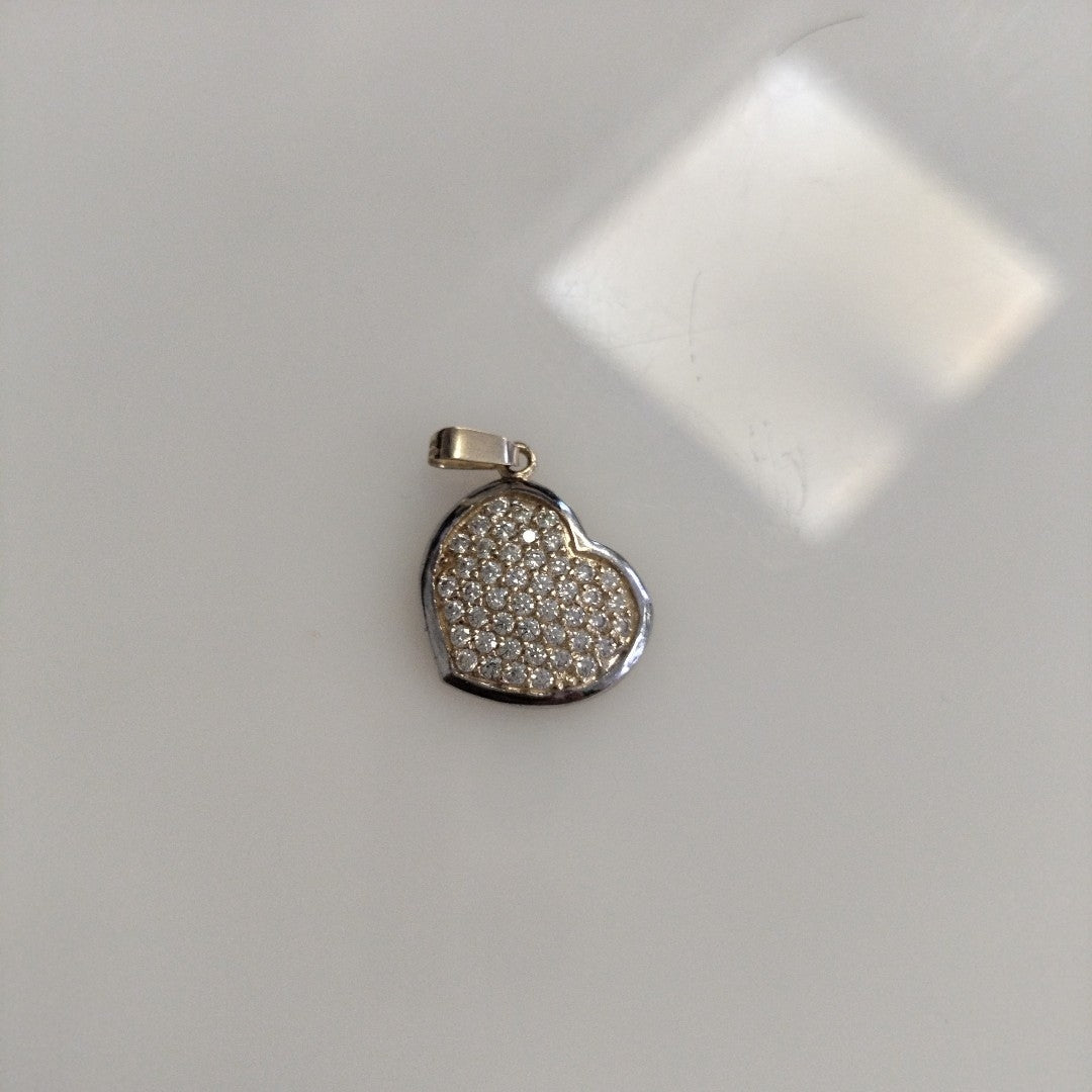 DIJE CORAZON CON CIRCONIAS 14K 1.8 GR (NUEVO)