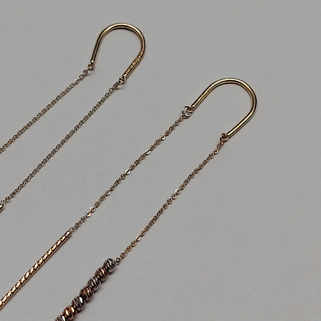 ARETES PAR ORO COMBINADO 10 K 1,80 GRMS (SEMINUEVO)