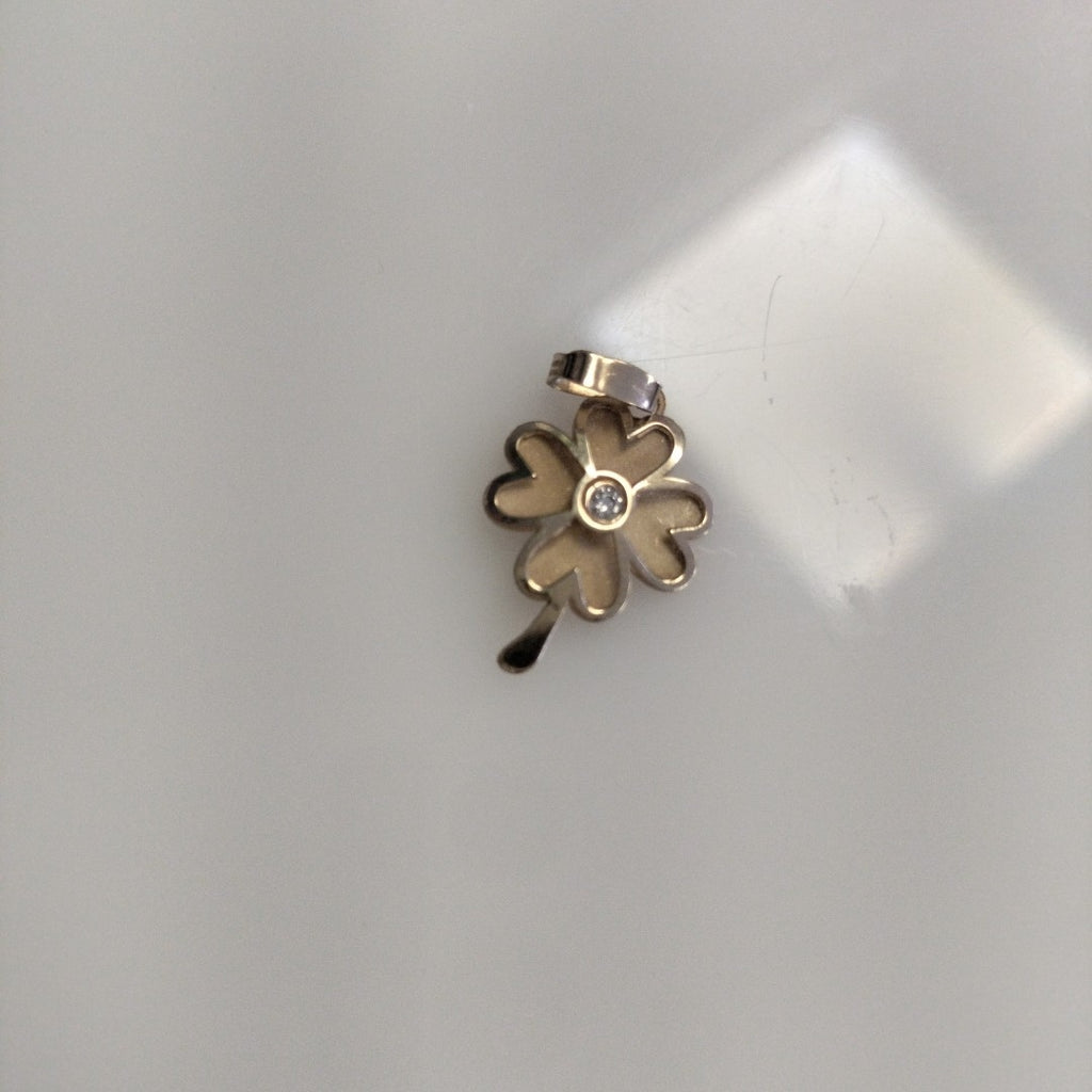 DIJE FIG TREBOL C CIRCONIA 14K 0.8 GR (NUEVO)