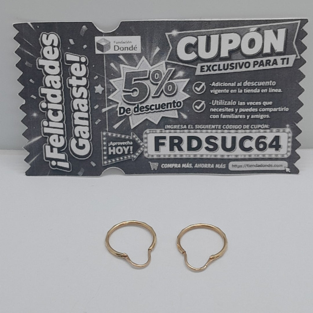 ARRACADAS PAR ORO 14 K 1.2 GRMS (SEMINUEVO)