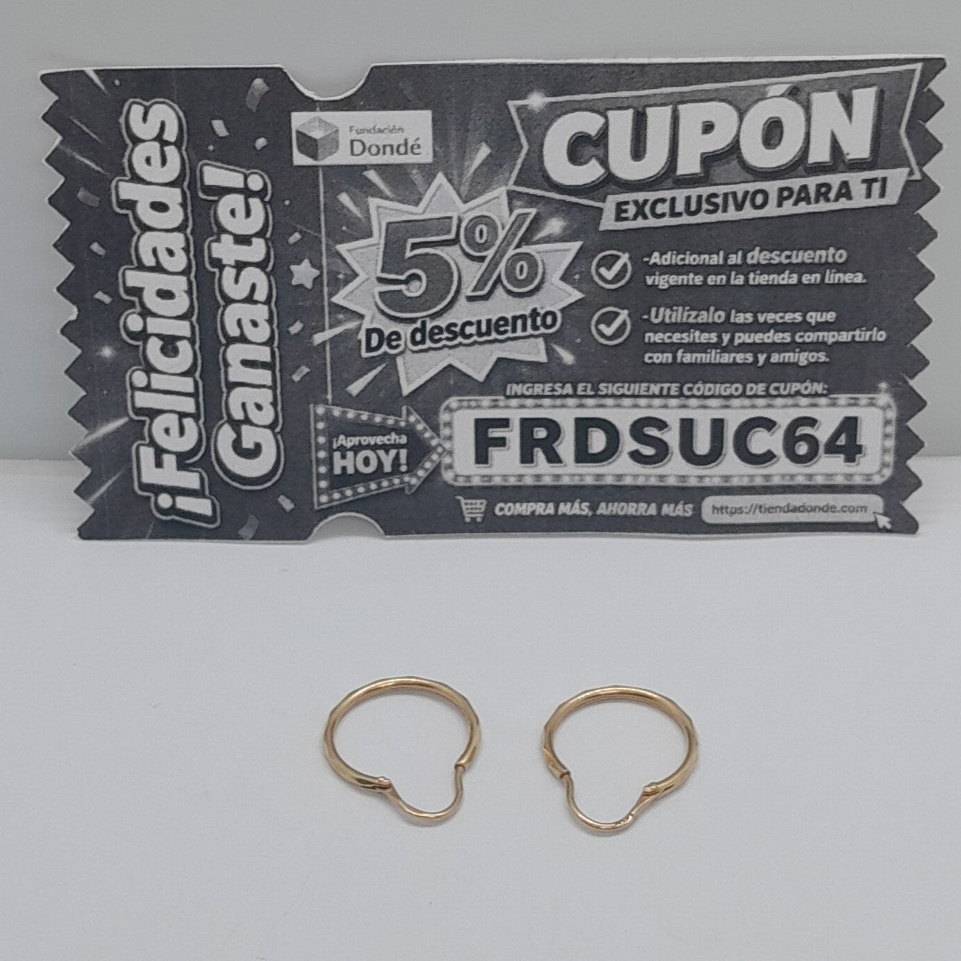 ARRACADAS PAR ORO 14 K 1.2 GRMS (SEMINUEVO)