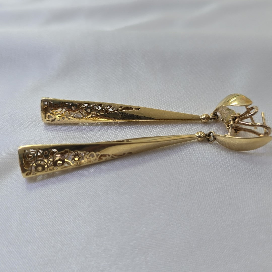 ARRACADAS PAR ORO 14 K 6.8 GRMS (SEMINUEVO)