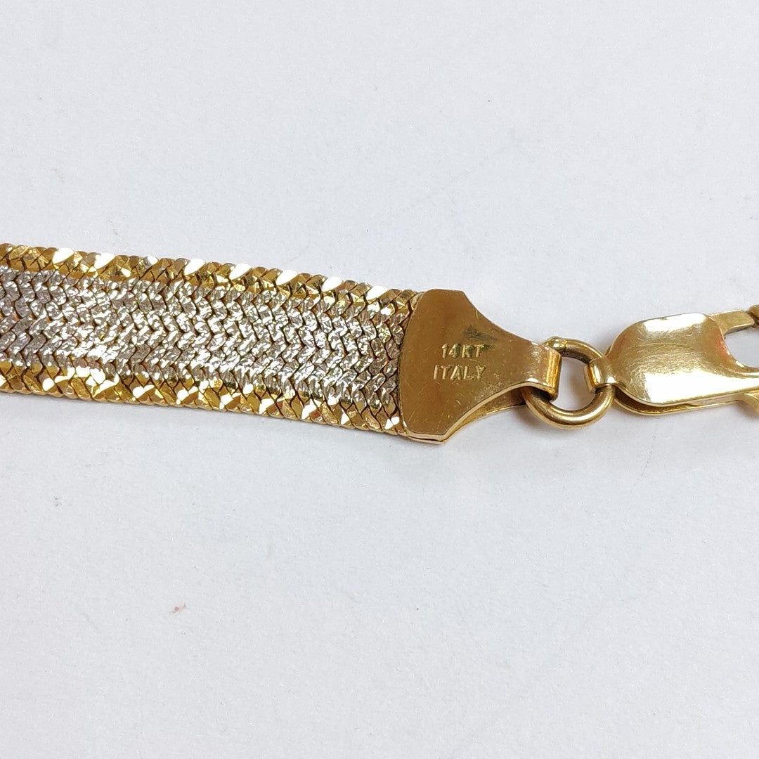 PULSERA ORO COMBINADO 14 K 9.1 GRMS (SEMINUEVO)