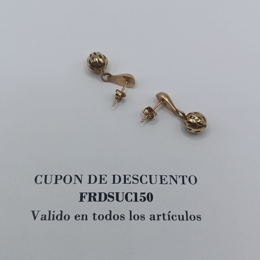 BROQUELES PAR ORO 14 K 2.8 GRMS (SEMINUEVO)