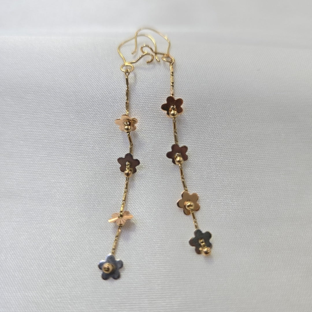 ARETES PAR ORO COMBINADO 14 K 1,40 GRMS (SEMINUEVO)